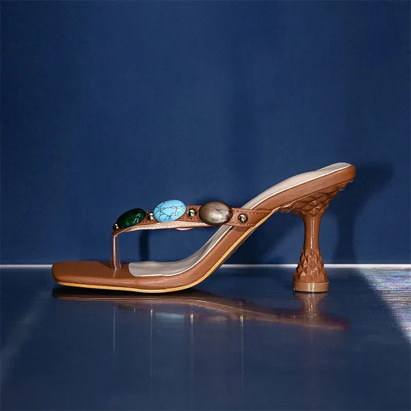 Liyke 2024 neue Sommer quadratische Clip Toe Frauen Hausschuhe Low Heels lssig Strand Flip Flops Schuhe Panto letten Rutsche weibliche Gladiator Sandale Gym Flip Flops