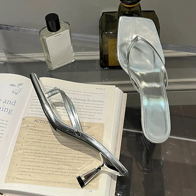 Slippers On Amazon Liyke Low Thin Heels Flip Flops Frauen Slipper Sommer Outdoor Mode Prise Schmal band Slides Schuhe Square Toe Strands andalen