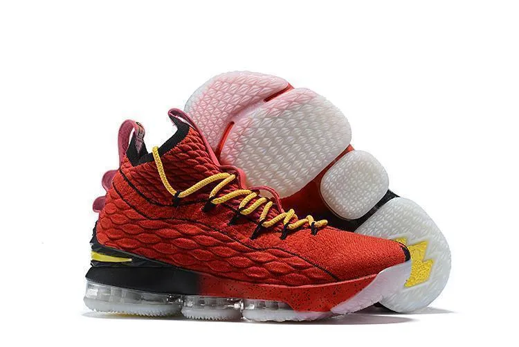Nike Lebron XV 15 Red Yelow Black Bordeaux Men Shoes !!! CYBER MONDAY SALE !!! High Arch Running Shoes Asics