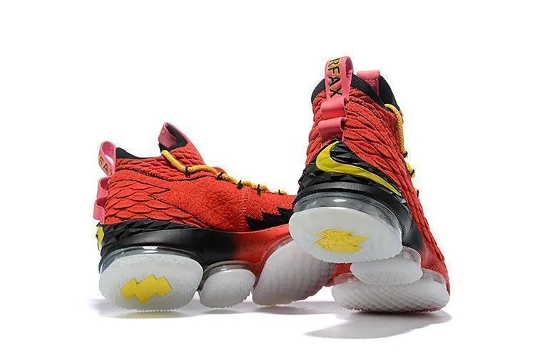 Arch Support Shoes Asics Nike Lebron XV 15 Red Yelow Black Bordeaux Men Shoes !!! CYBER MONDAY SALE !!!