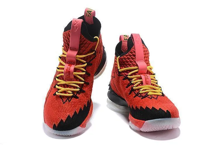 Nike Lebron XV 15 Red Yelow Black Bordeaux Men Shoes !!! CYBER MONDAY SALE !!! Asics Volleyball Shoes Hk