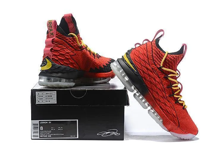 Top Asics Running Shoes Nike Lebron XV 15 Red Yelow Black Bordeaux Men Shoes !!! CYBER MONDAY SALE !!!