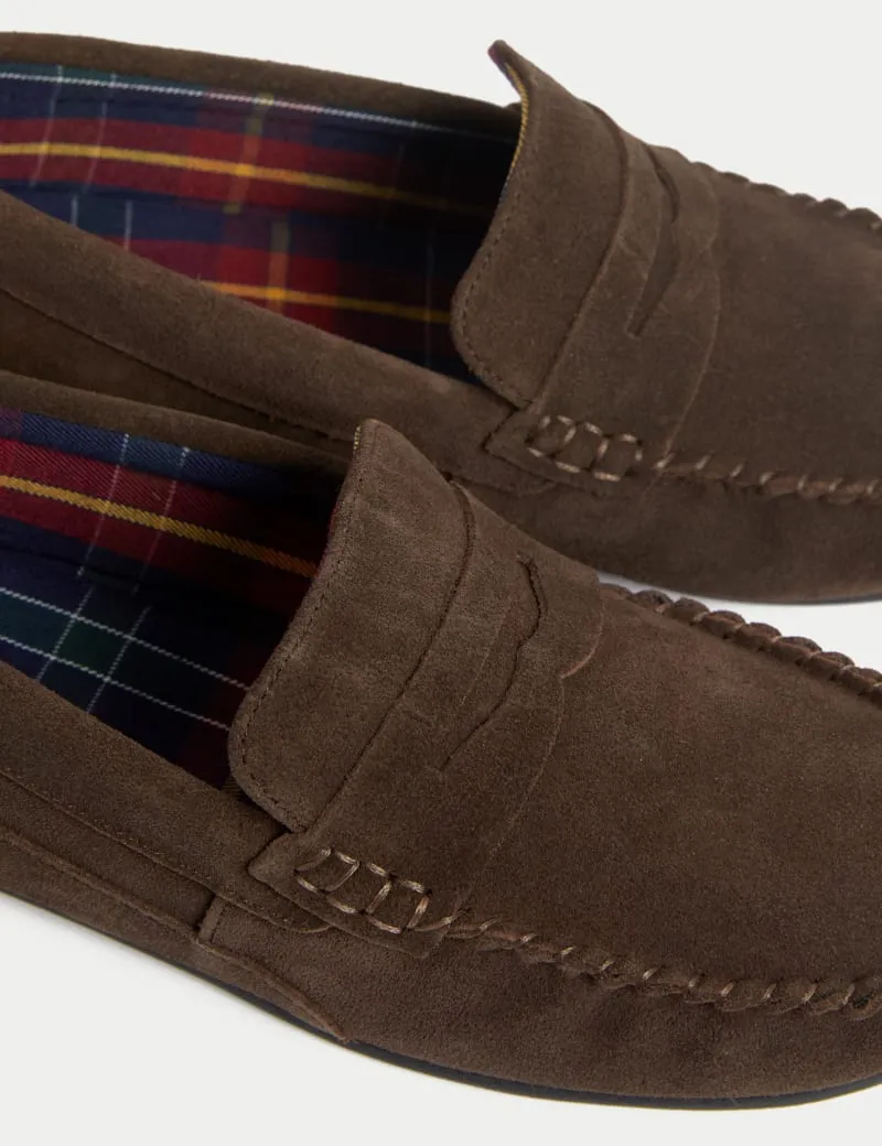 Ruby Slippers Hydrangea Suede Slippers with Freshfeet