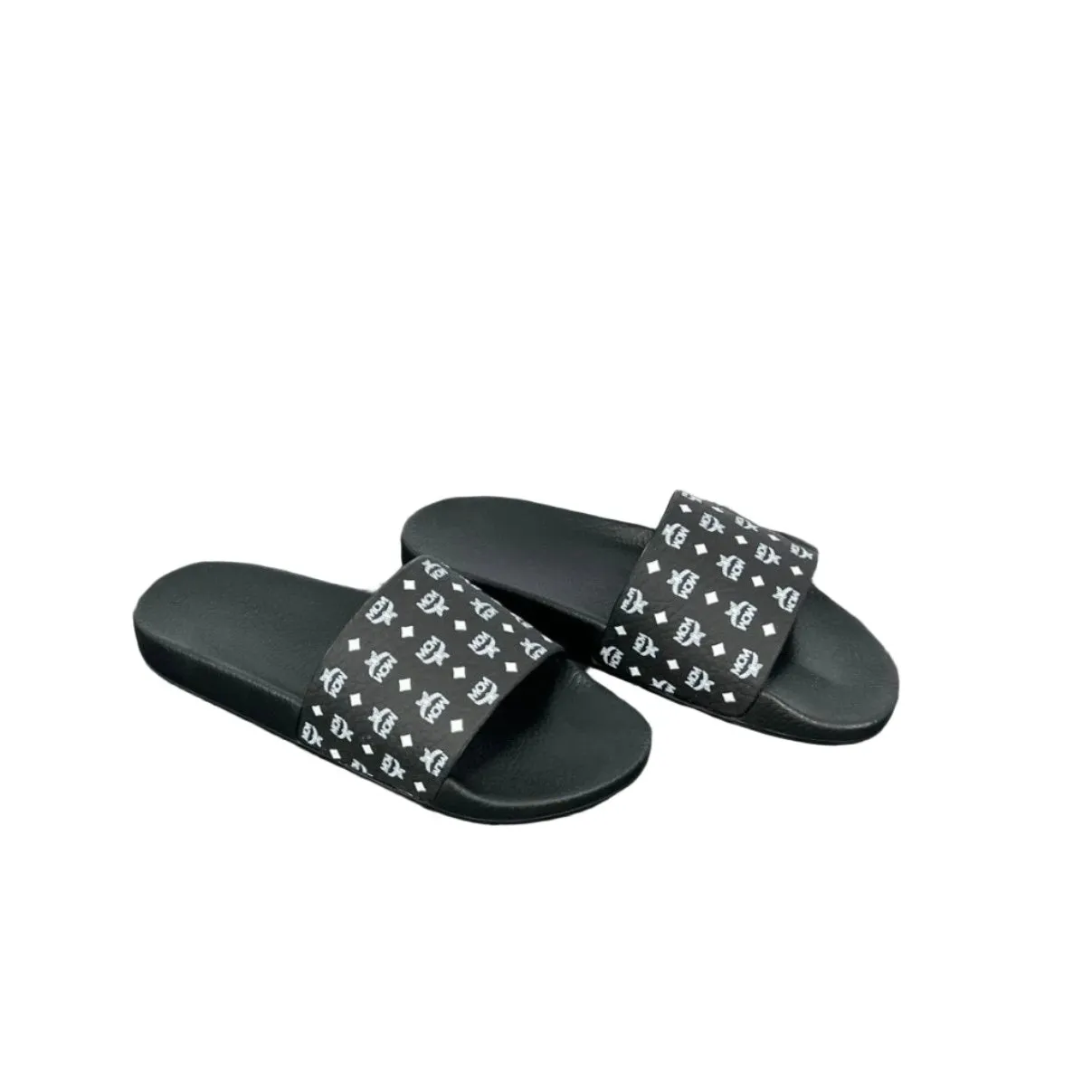 Michael Kors Sandals MCM Mens Black Visetos Rubber Slides