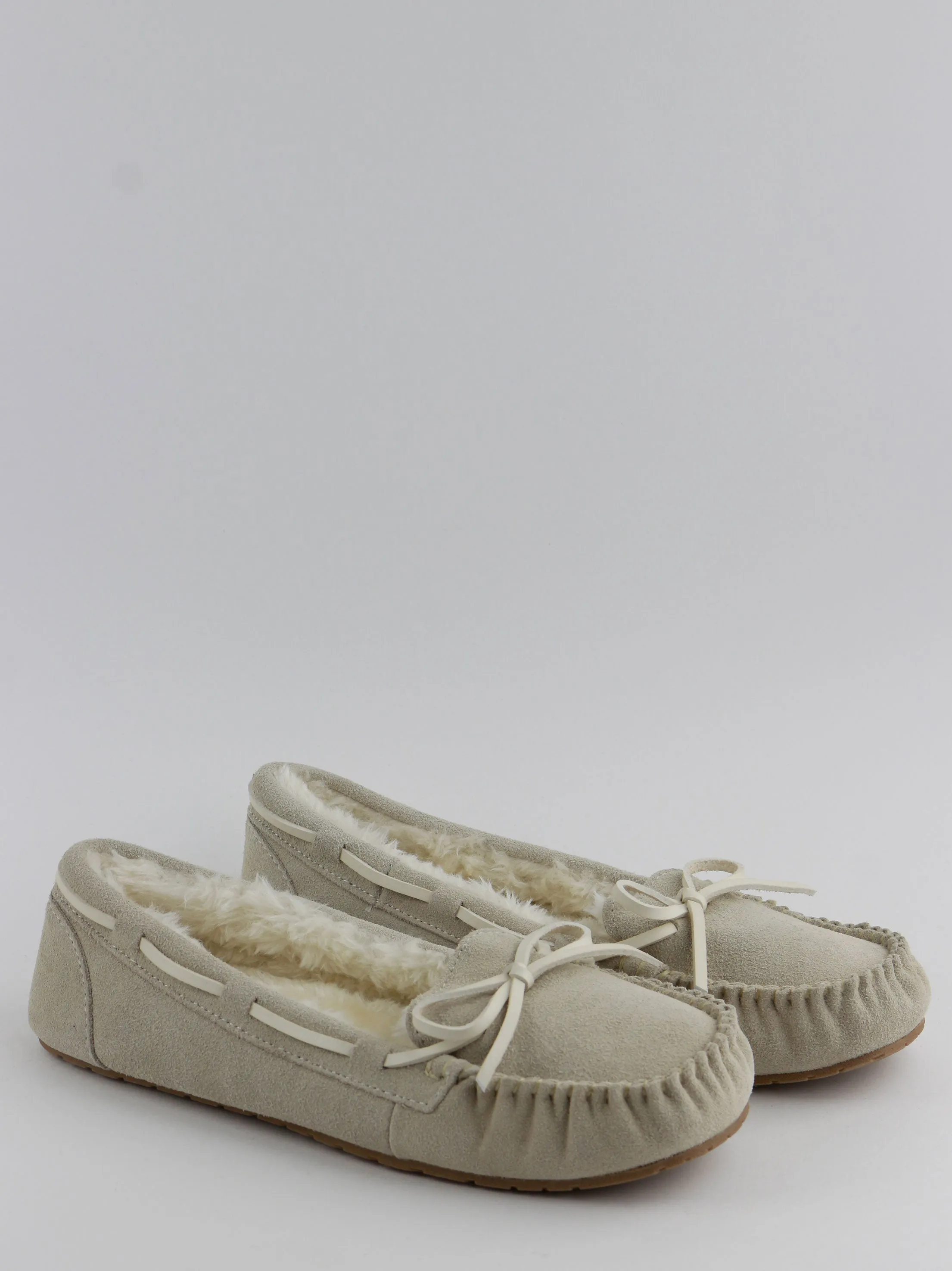 Olikai Slippers Women's Slip-On Suede Fabric Slippers,Greige