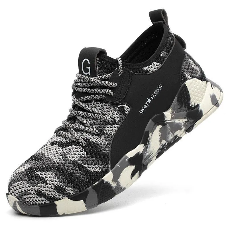 Men Boots Steel Toe Work Safety Boot Anti smashing Puncture Safety Shoes For Casual Sneaker Men Shoes Army Boots Work Shoes Anti Puncture Work Boots