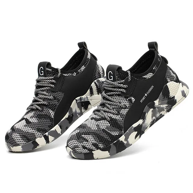 Men Boots Steel Toe Work Safety Boot Anti smashing Puncture Safety Shoes For Casual Sneaker Men Shoes Army Boots Work Shoes Gel Ice Work Boots