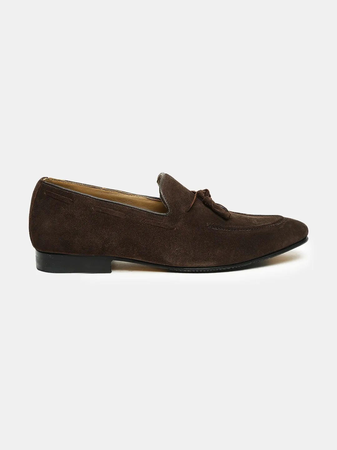 Men Brown Solid Suede Formal Slip-Ons Slip On Fashion Sneakers