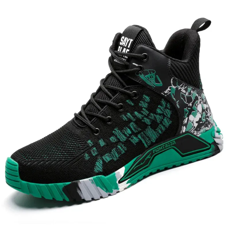 Men Indestructible Work Sneakers High Top Safety Shoes Best Ankle Support Work Boots