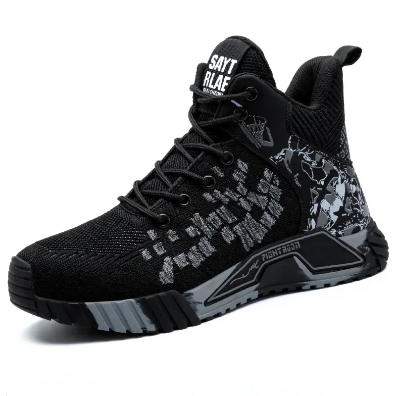 Truss Steel Toe Work Boots Men Indestructible Work Sneakers High Top Safety Shoes