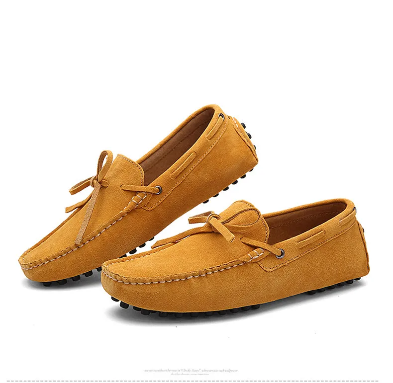Vintage Penny Loafers Men Nubuck Loafers Shoes Moccasins