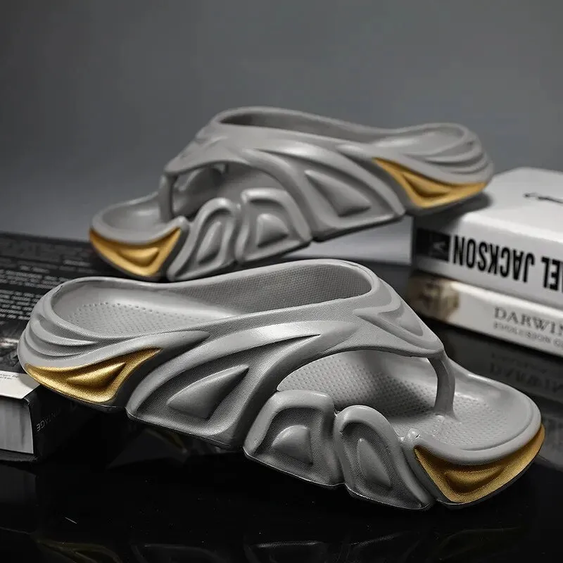 Men Summer Non-slip Flip Flops Outside Beach Slippers Flat Shoes Free Patterns For Crochet Slippers