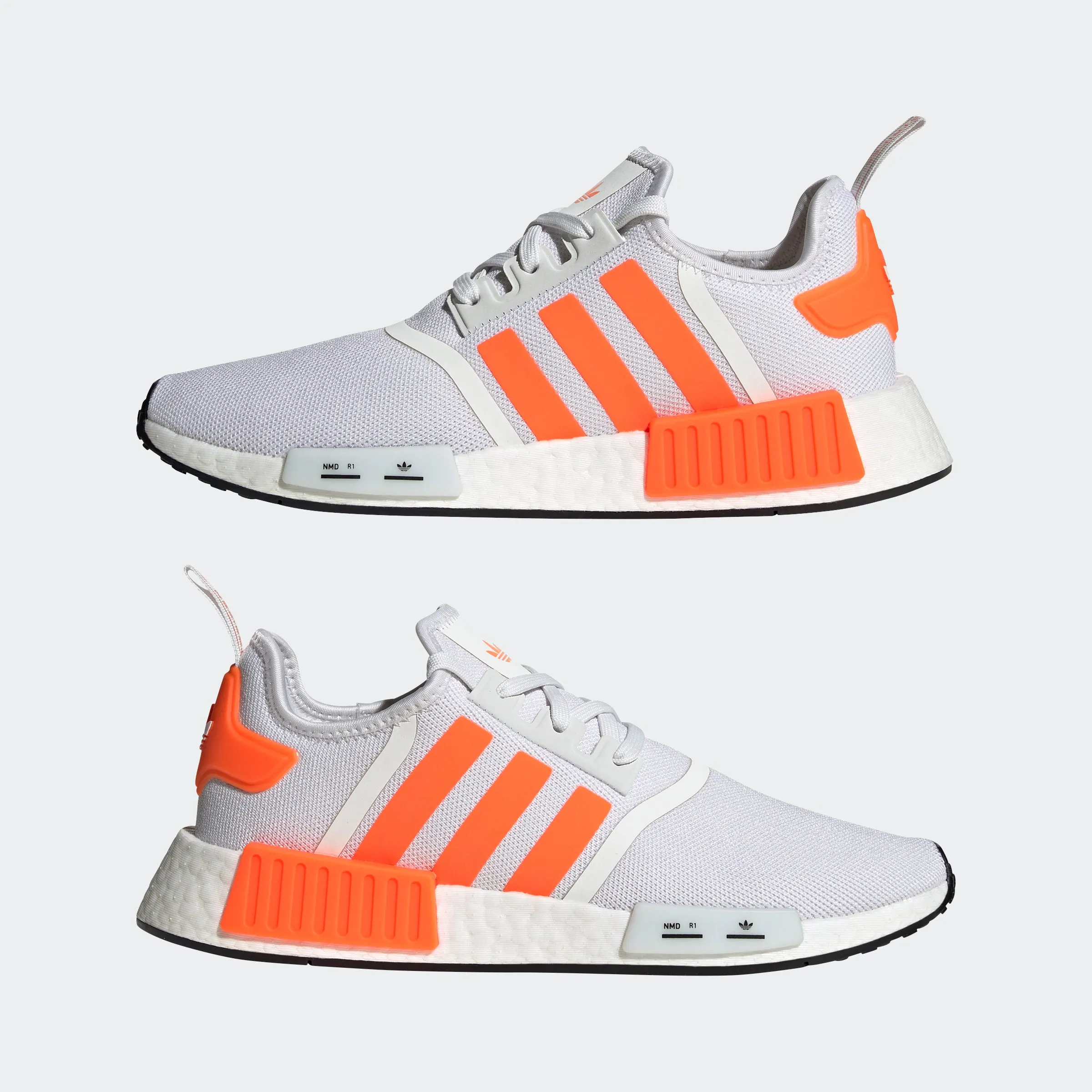 Men's adidas Originals NMD_R1 Shoes Cloud White Orange Adidas Shoe Strings