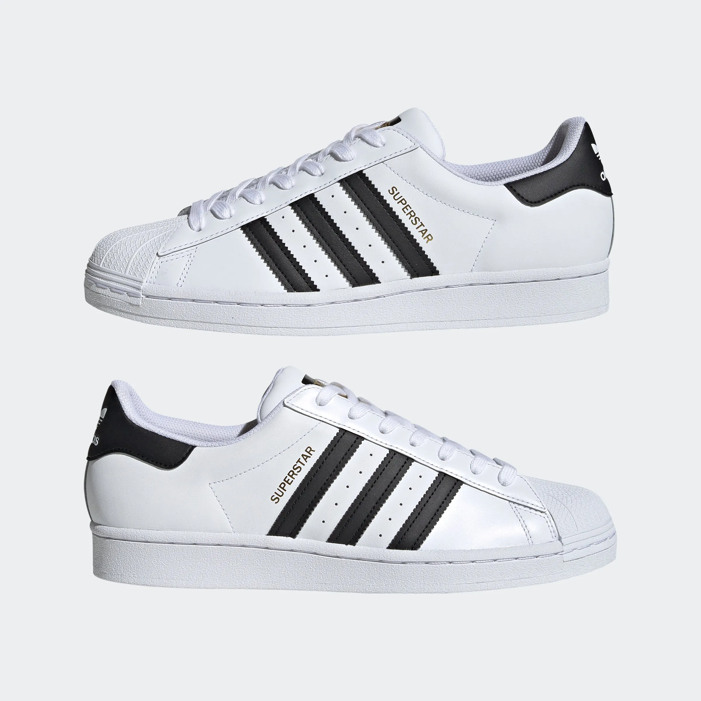 Men's adidas Originals Superstar Shoes White/Black Adidas Gum Bottom Shoes