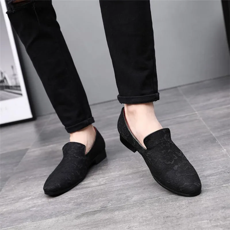 Men's Autumn Casual Loafers With Embroidery | Plus Size Casual Slip Loafers