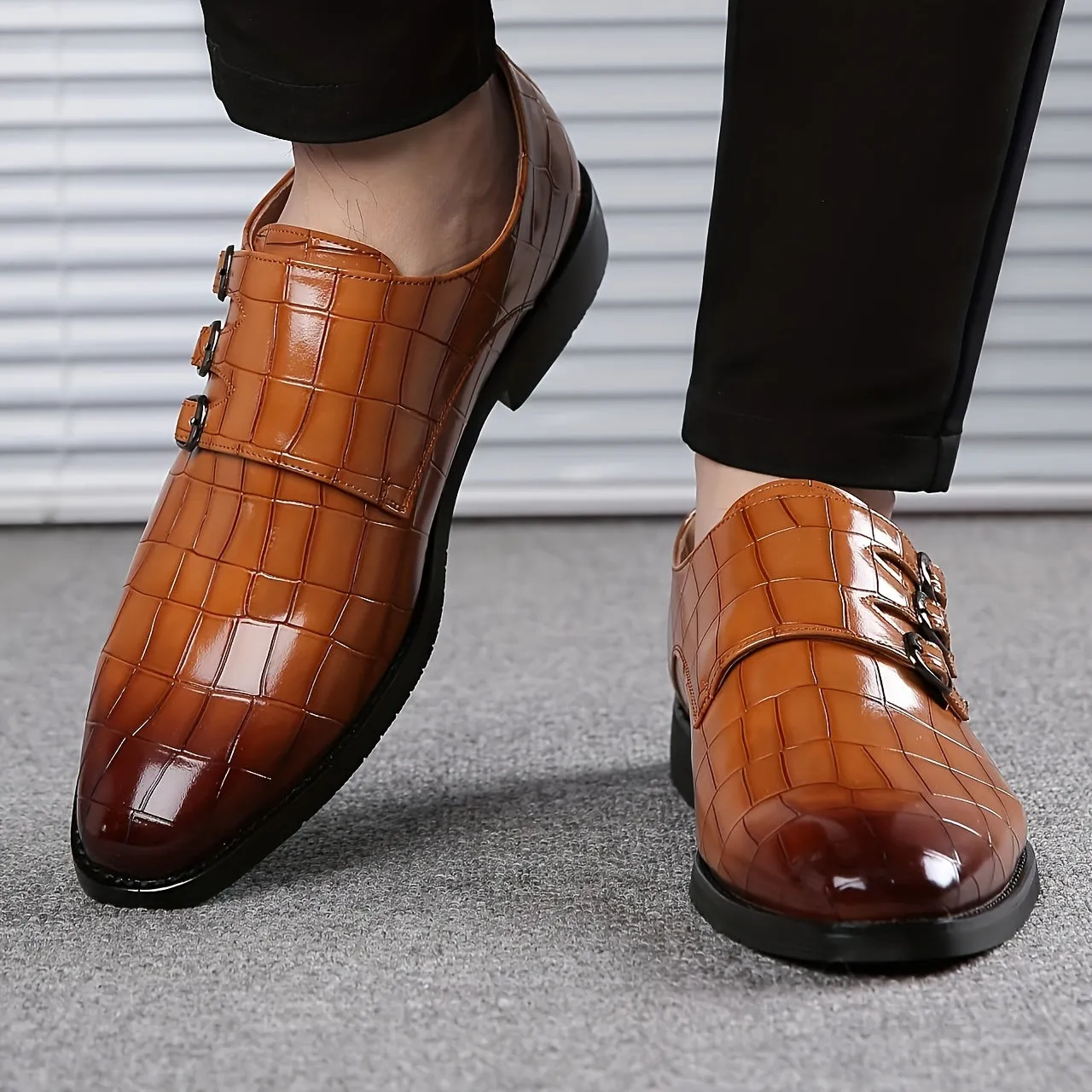 Men's Elegant Formal Shoes With PU Insole | Green Blue And Other Colors Patent Leather Penny Loafers