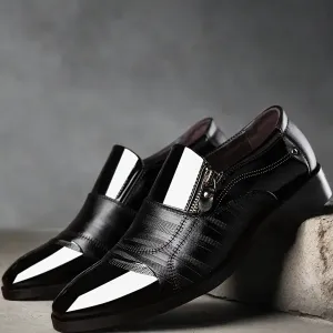 Split Toe Work Boots Men's Low Top Dress Shoes With Side Zipper | Black Or Light Brown