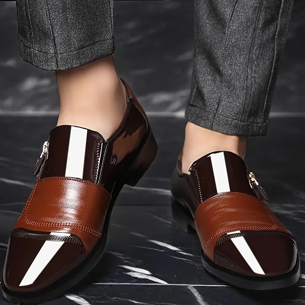 Men's Low Top Dress Shoes With Side Zipper | Black Or Light Brown Best Chelsea Work Boots