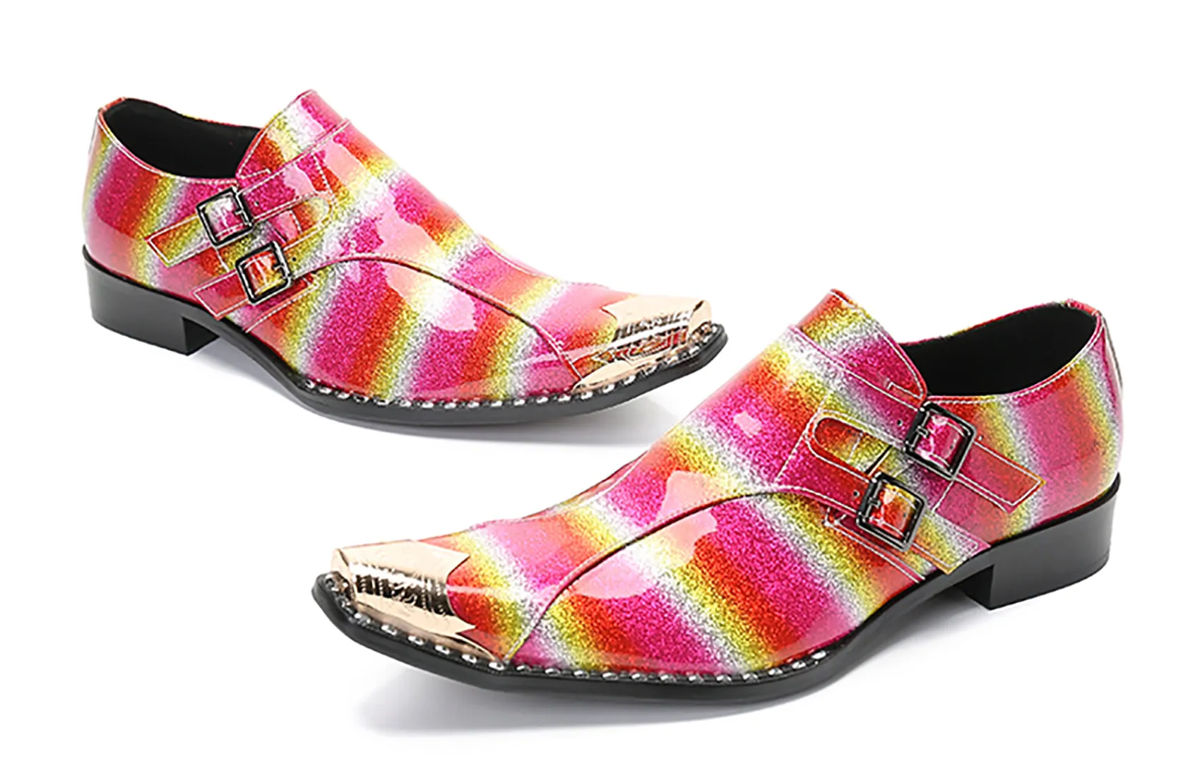 Men's Metal Tip Double Buckle Western Loafer Best Work Boots For Factory Work