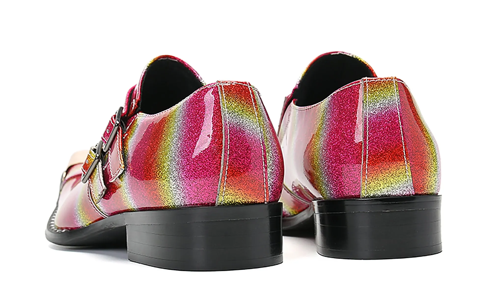 Work Boots Size 15 Wide Men's Metal Tip Double Buckle Western Loafer