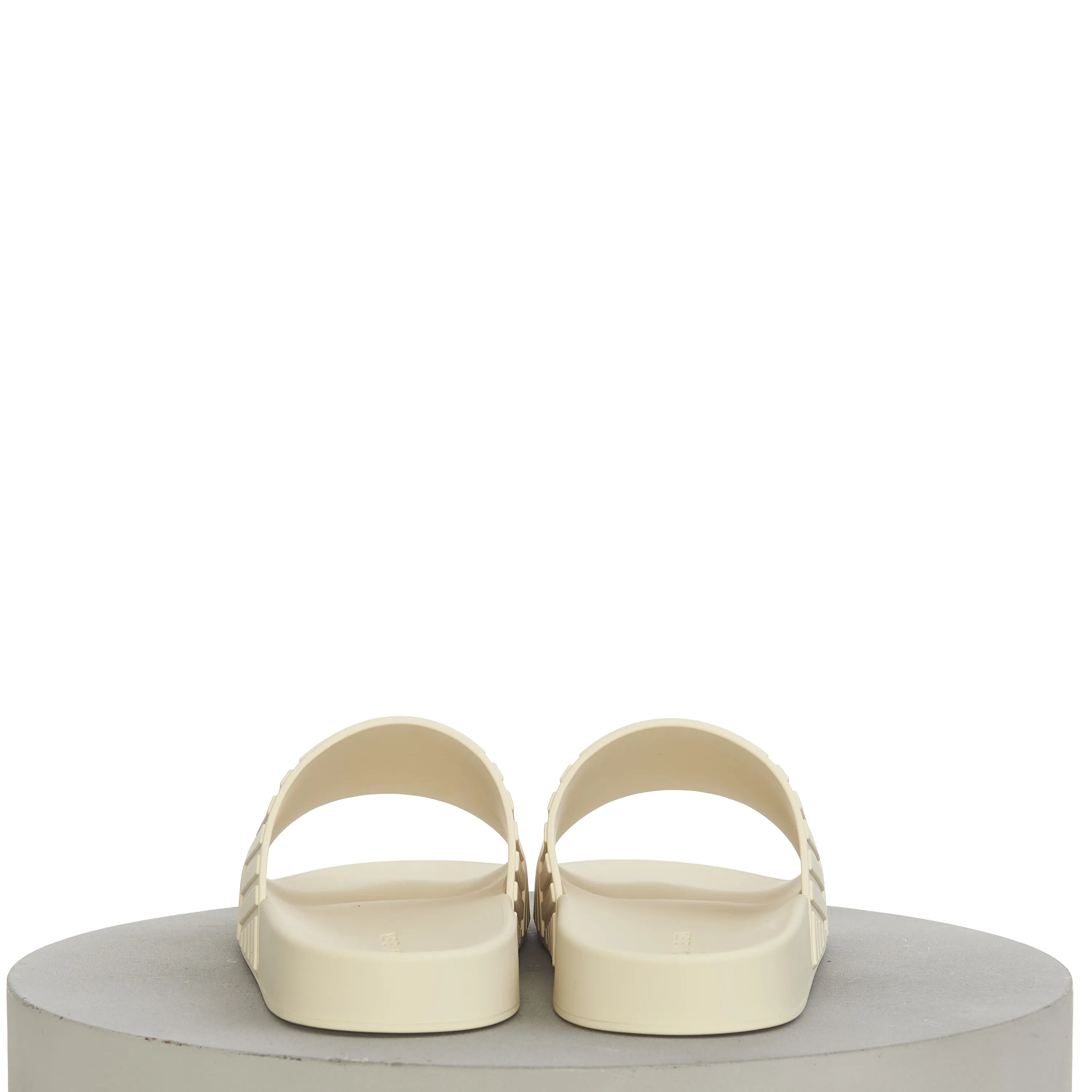 Men's "Slider" Slide Sandals In Sea Salt Beige Rubber Corkscrew Wedge Sandals