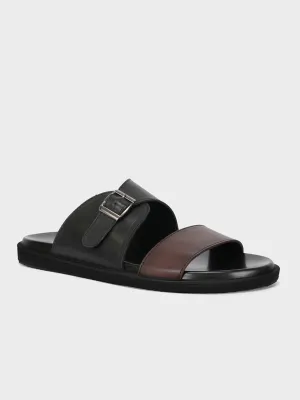 Mens "YANNICK" Casual Leather Slippers Slippers Arch