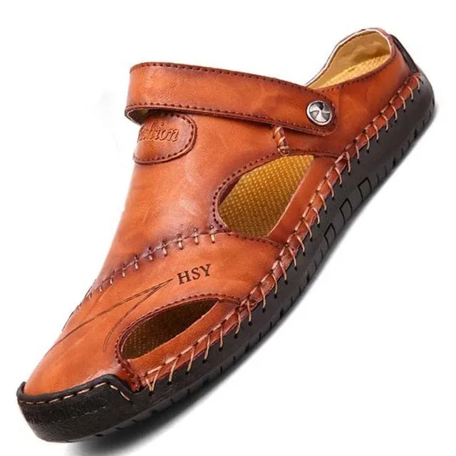 Men's Sandals Genuine Leather Poodle Slippers
