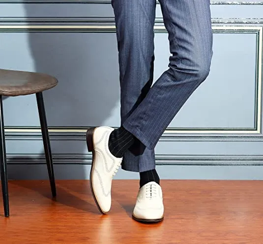 Best Steel Toe Work Boots 2025 Men's Wingtip Oxfords Ivory White