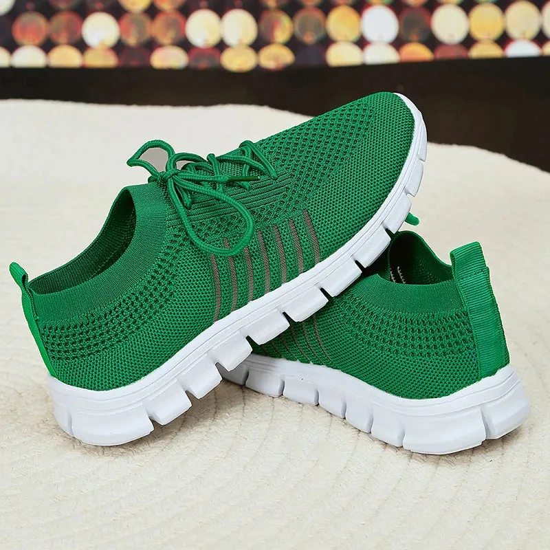 Mesh Breathable Soft Sole Sneakers Women Lightweight Non-Slip Running Walking Shoes Woman Drop Sneakers