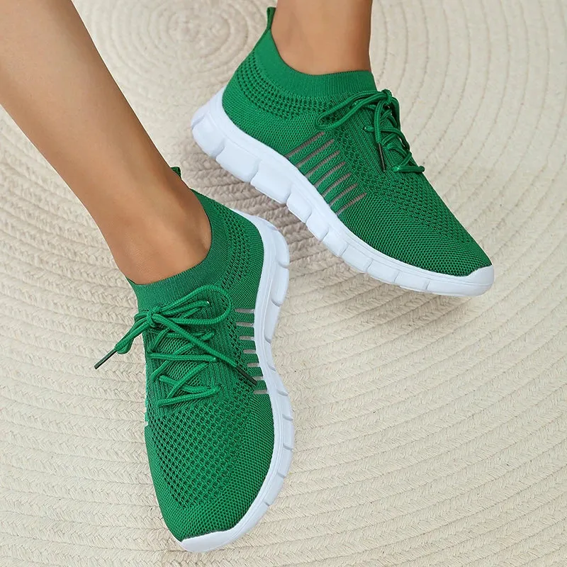 Sneakers Qc Mesh Breathable Soft Sole Sneakers Women Lightweight Non-Slip Running Walking Shoes Woman