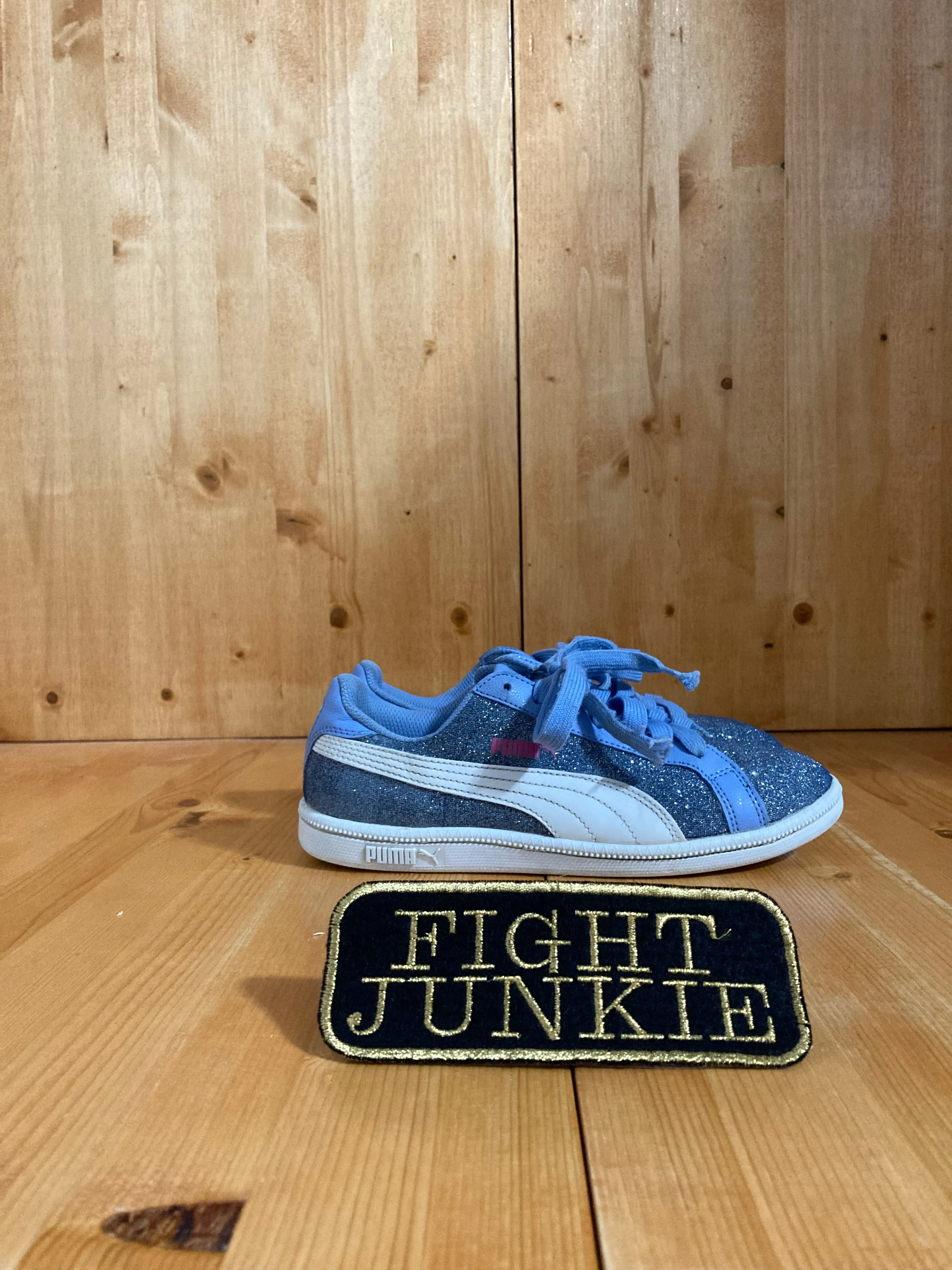 Shoes Brand Puma PUMA SMASH GLITZ GLAMM Youth Size 5C Shoes Sneakers Blue 362955-02