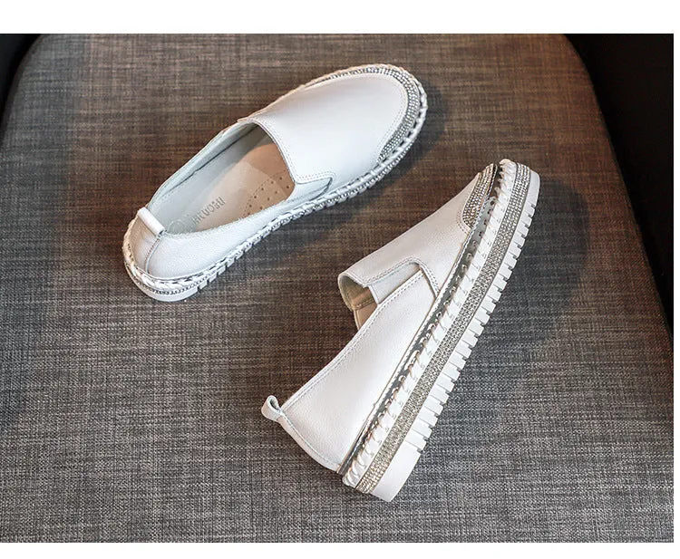 Nanccy Casual Versatile Diamond Inlaid Shoes Work Boots For Truck Drivers