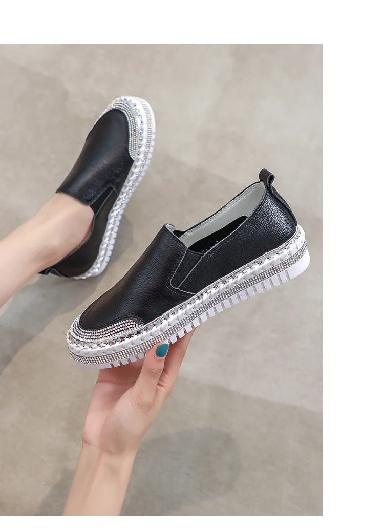 Best Work Boots Under 100 Dollars Nanccy Casual Versatile Diamond Inlaid Shoes