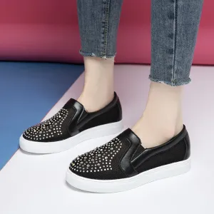 Nanccy Mesh Rhinestone Thick Sole Casual Shoes Heel Pain From Work Boots