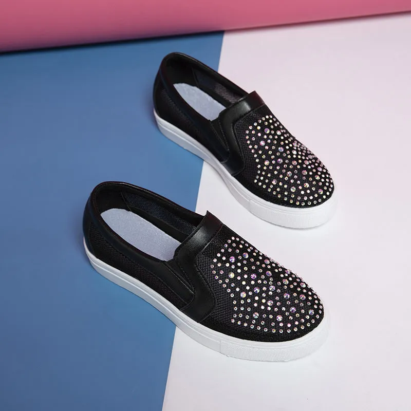 Nanccy Mesh Rhinestone Thick Sole Casual Shoes Best Work Boots For Electrician