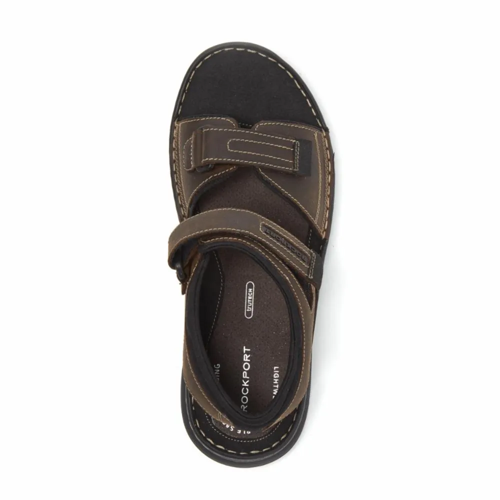 Rockport  Men's Darwyn Qtr Strap Brown W Beezees Sandals