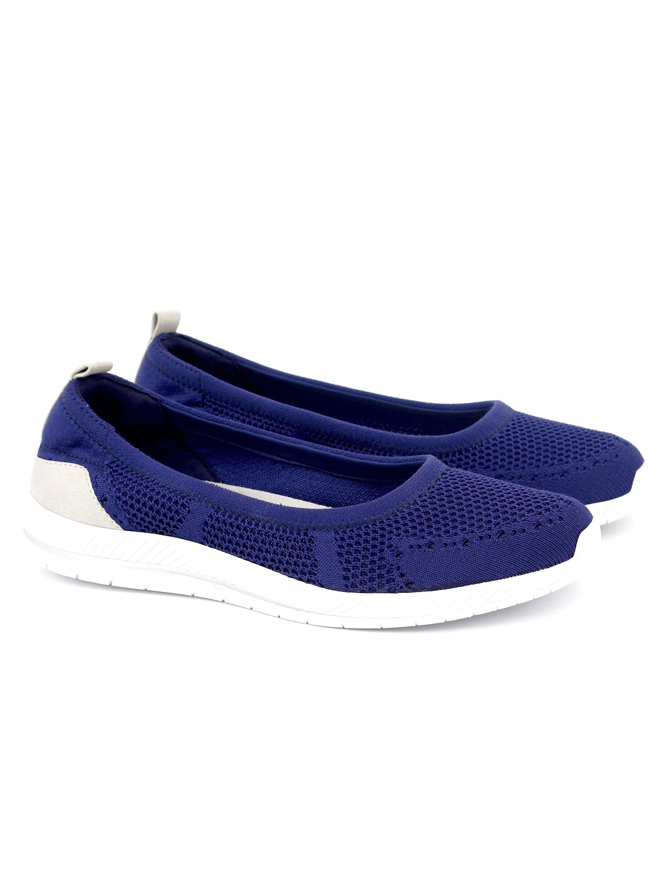 Women's Slip-On Sneakers,Dark Blue Flat Feet Shoe Store