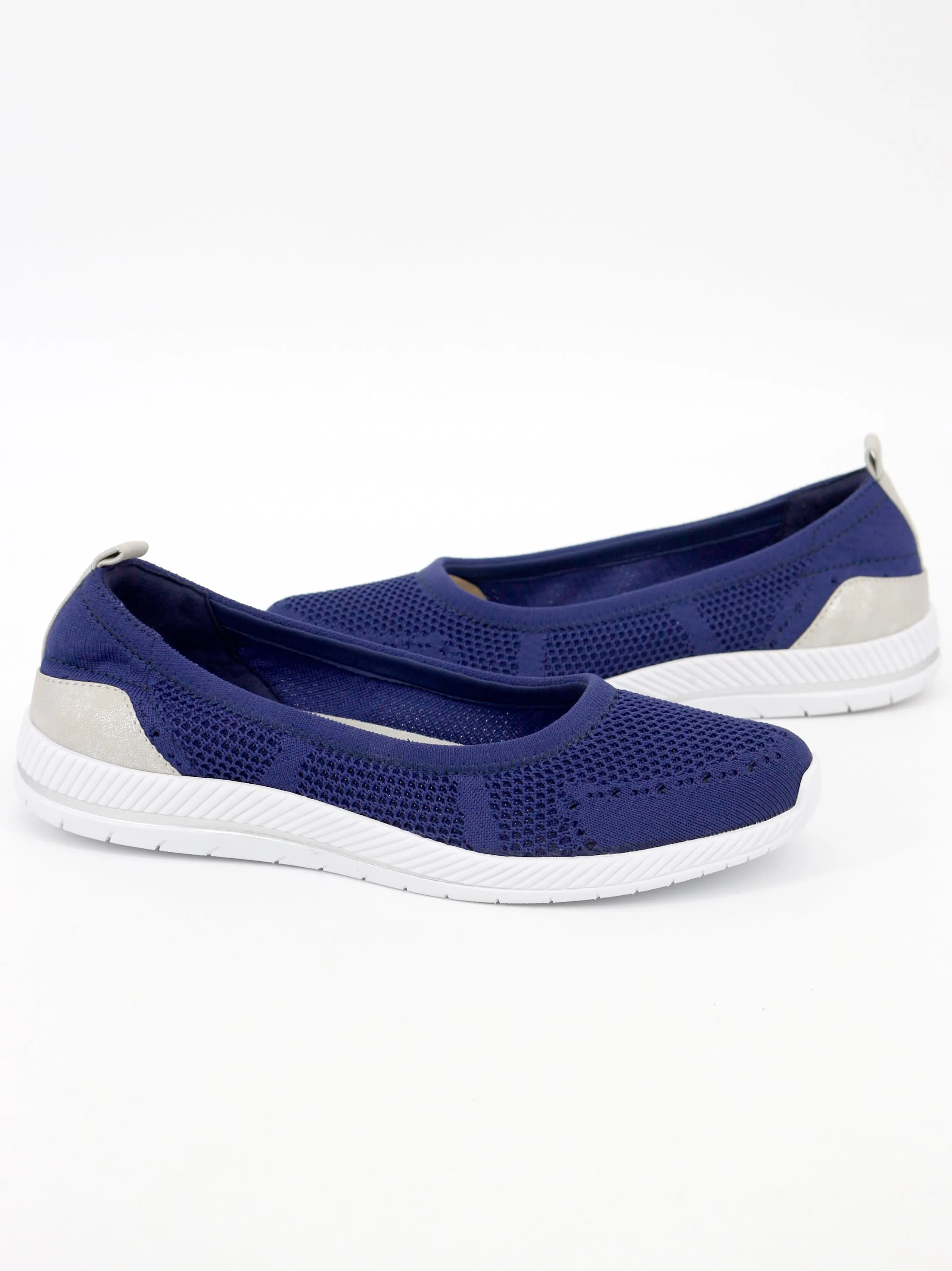 Women's Slip-On Sneakers,Dark Blue Shoe Bakery Flats