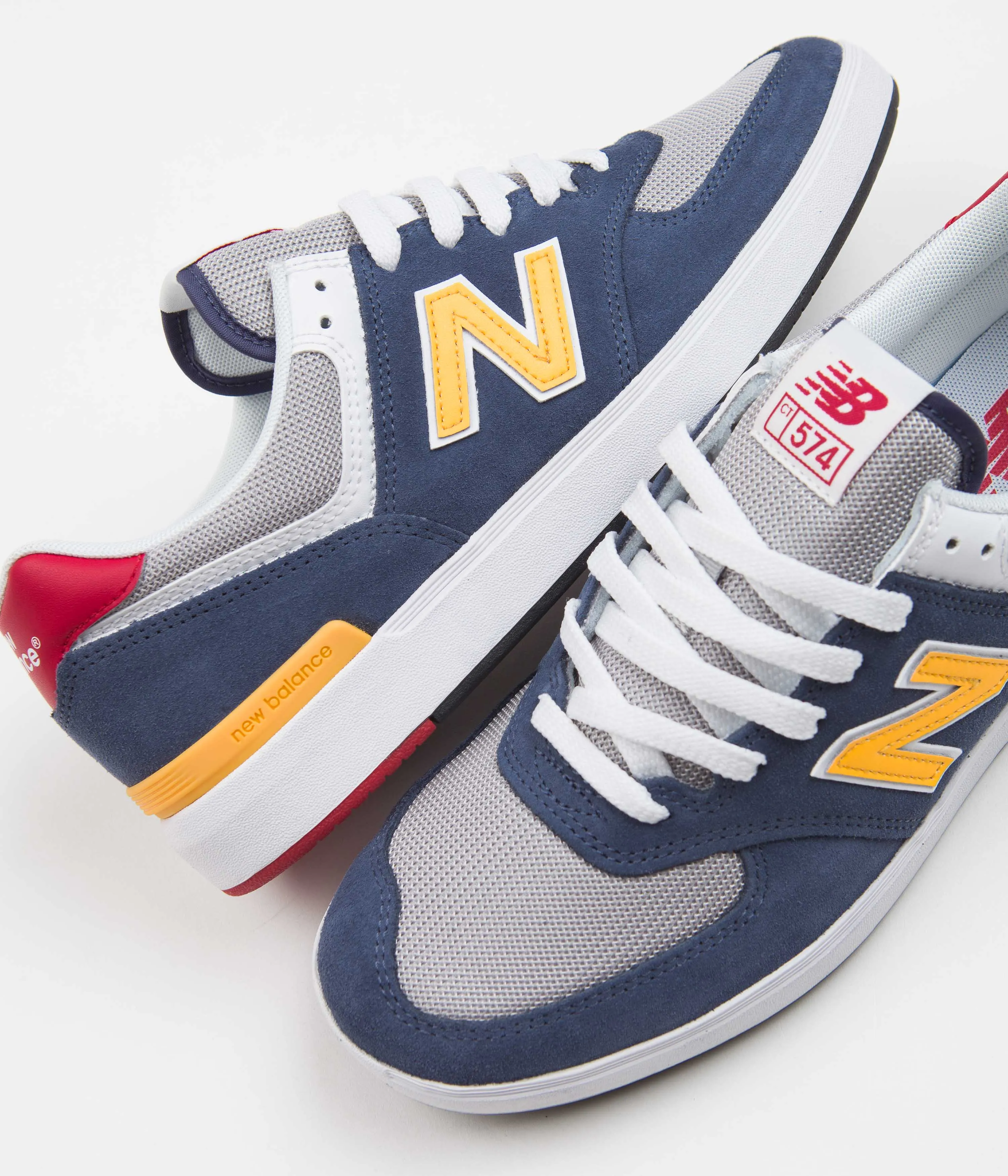Mens New Balance Running Shoe New Balance Numeric Pro Court 574 Shoes - Navy / Yellow