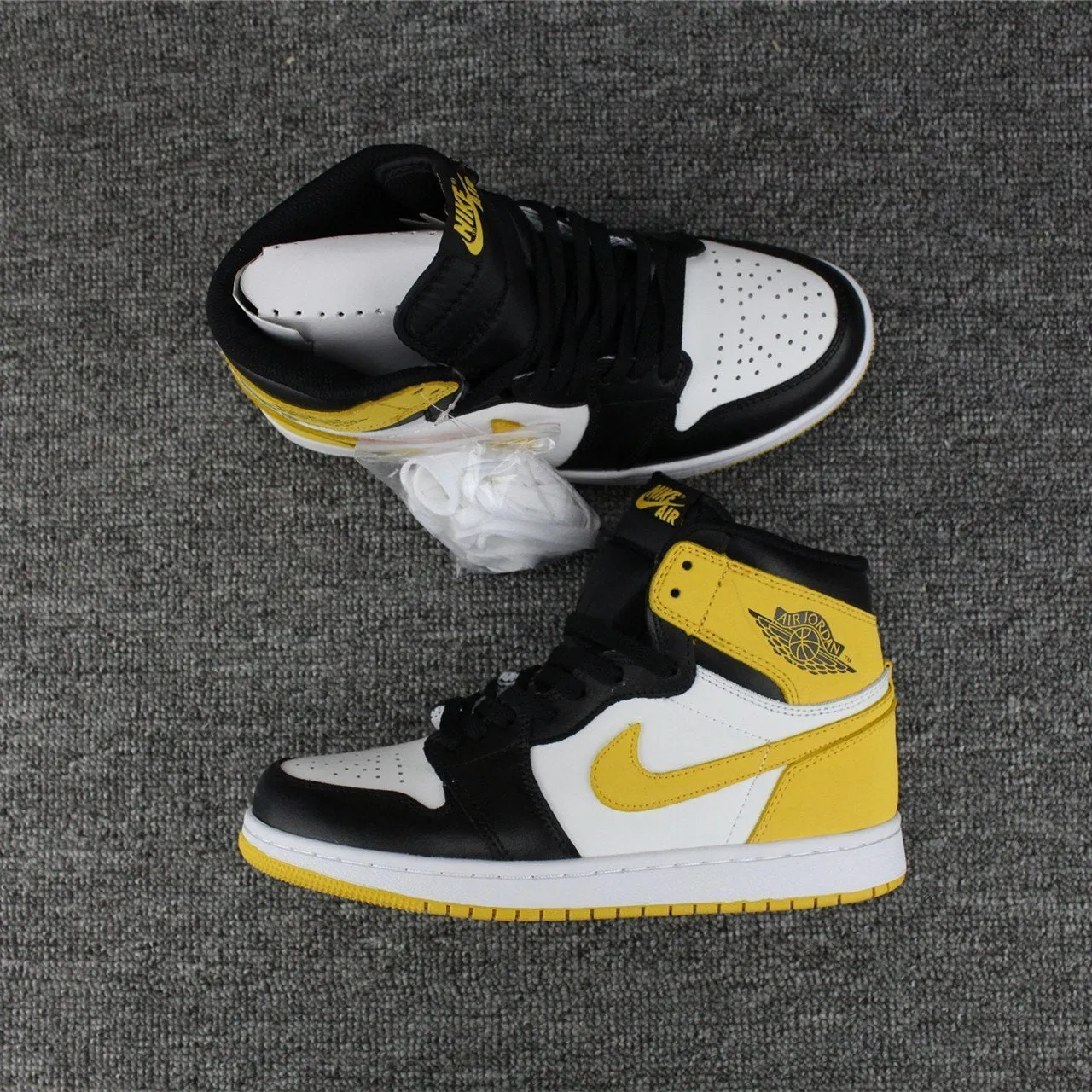Nike Air Jordan 1 High Retro OF 6 Ring White Black Yellow Shoes Basketball Men Size US 7 - 13 Asics Shoes For Neutral Pronation