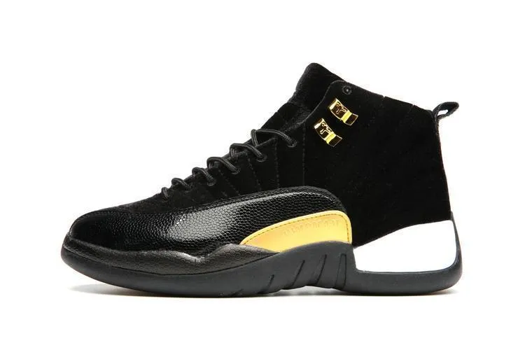Nike Air Jordan 12 Retro Black Velvet Shoes Basketball Men Sale Size US 7 - 13 Asics Camo Running Shoes