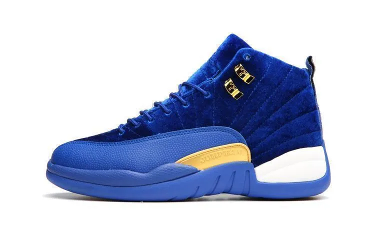 Nike Air Jordan 12 Retro Blue Velvet Shoes Basketball Men Sale Size US 7 - 13 Asics The Gable Wrestling Shoes