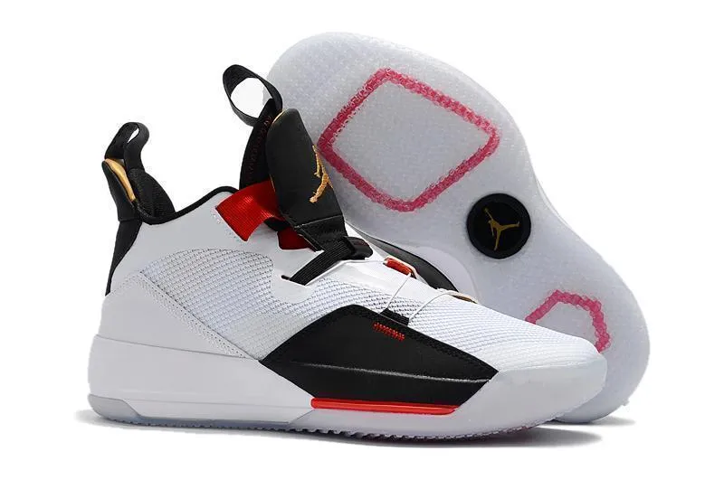Nike Air Jordan 33 White Black Red Men Shoes !!! CYBER MONDAY SALE !!! Asics Shoes On Feet