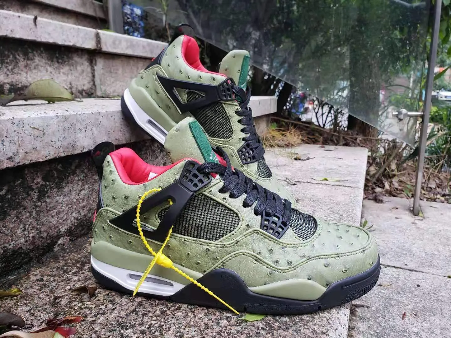 Nike Air Jordan 4 Retro OG Cactus Jack Olive Black Red Basketball Men Djokovic Asics Shoes 2019