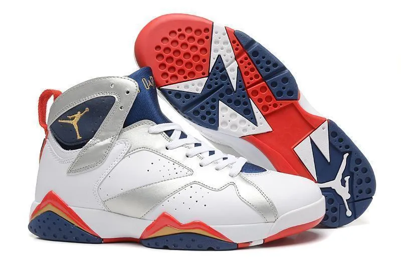 Nike Air Jordan 7 Retro White Navy Red Shoes Basketball Men !!! CYBER MONDAY SALE !!! Asics Gt-1000 10 Running Shoes