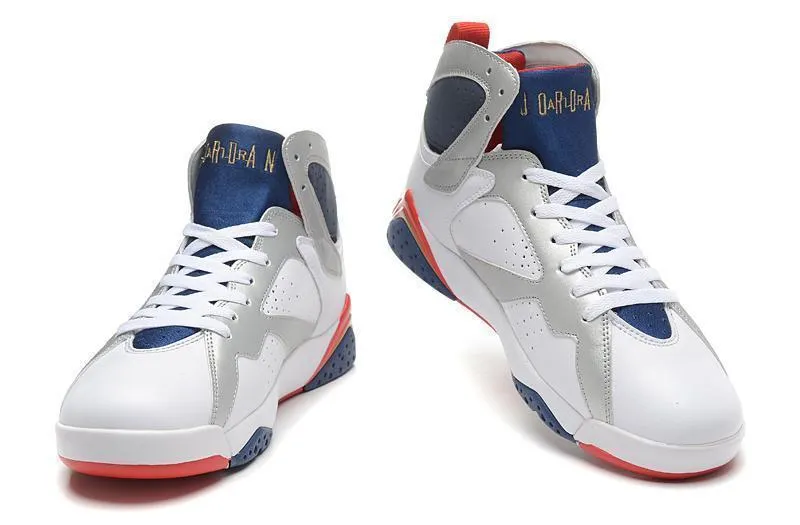 Asics Wrestling Shoes 2019 Nike Air Jordan 7 Retro White Navy Red Shoes Basketball Men !!! CYBER MONDAY SALE !!!