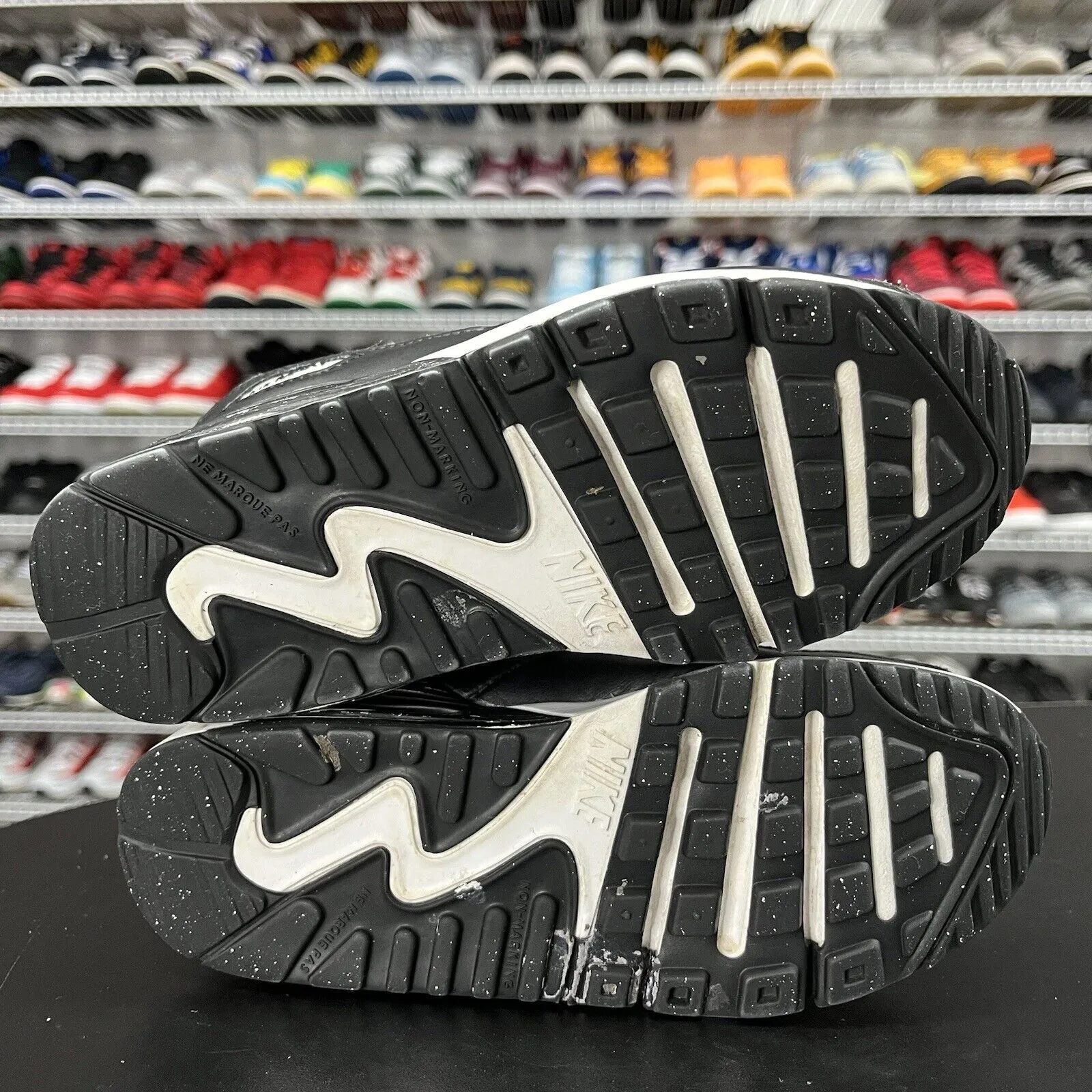 Sale Asics Running Shoes Uk Nike Air Max 90 Black White PS Sneakers CD6867-010 Youth Size 1.5Y