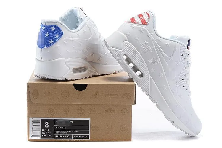 Nike Air Max 90 'Independence Day White' Shoes Sneaker Sale Men Size US 7-11 Extra Wide Asics Shoes