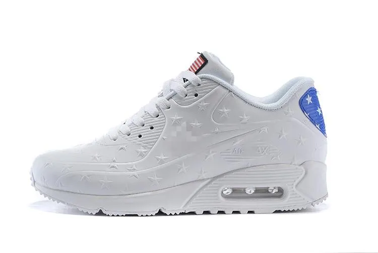 Nursing Shoes Asics Nike Air Max 90 'Independence Day White' Shoes Sneaker Sale Men Size US 7, 8, 8.5, 9, 10, 11
