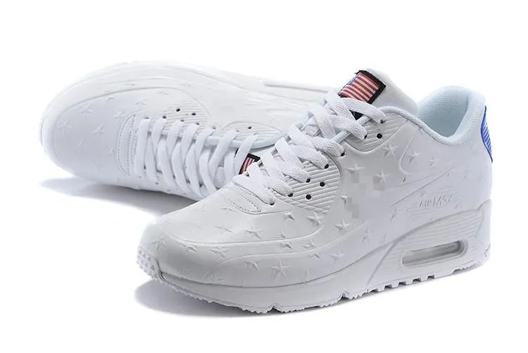 Asics Shoe Deals Nike Air Max 90 'Independence Day White' Shoes Sneaker Sale Men Size US 7, 8, 8.5, 9, 10, 11